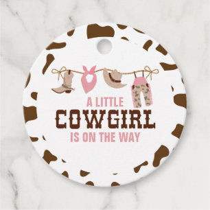 Pink Cowgirl Western Babydusche Geschenkanhänger