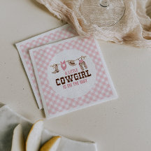 Pink Cowgirl Western Babydusche