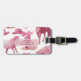 Pink Cowgirl Western Gepäckanhänger