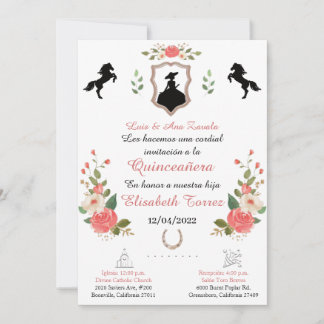 Pink,Cowgirl Western Invitation,Quinceanera Ranch