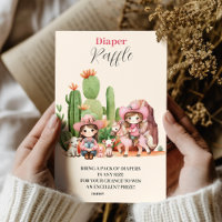 Pink Cowgirl Western Kinderdusche Diapper Raffle