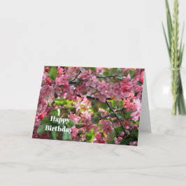 Pink Crabappaple Blumengebäck Geburtstag Foto Karte