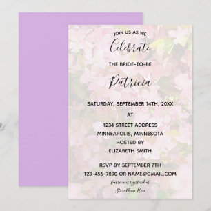 Pink Crabapples Blüten Brautdusche Einladung