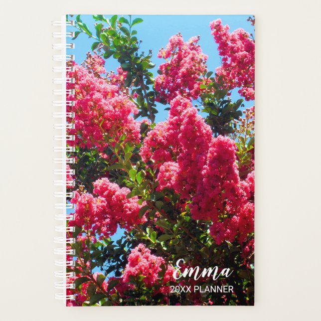 Pink Crape Myrtle Tree Blume Fotografie Planer (Vorderseite)