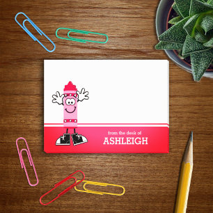 Pink Crayon Personalisiert Post-it Klebezettel