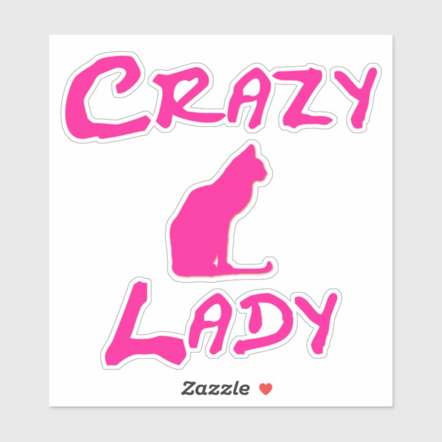 Pink Crazy Cat Lady Aufkleber (Blatt)