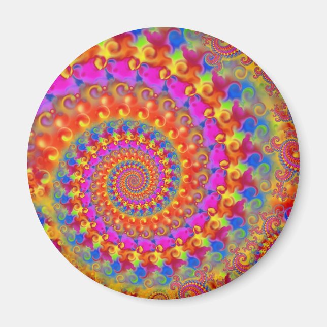 Pink Crazy Fraktal Magnet (Vorne)