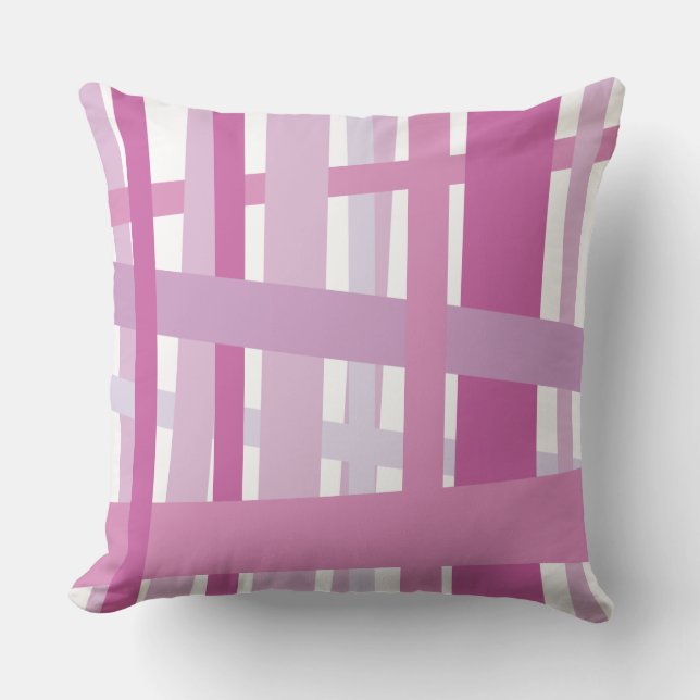PINK CRAZY LINES DESIGN Retro Throw Kissen (Vorderseite)