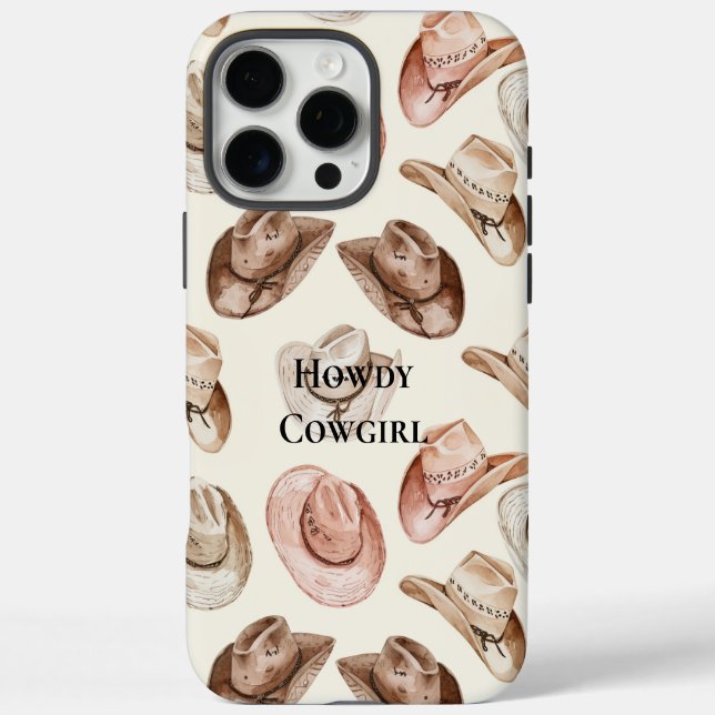 Pink Cream Cowgirl Hats iPhone 16 Pro Max Hülle (Rückseite)