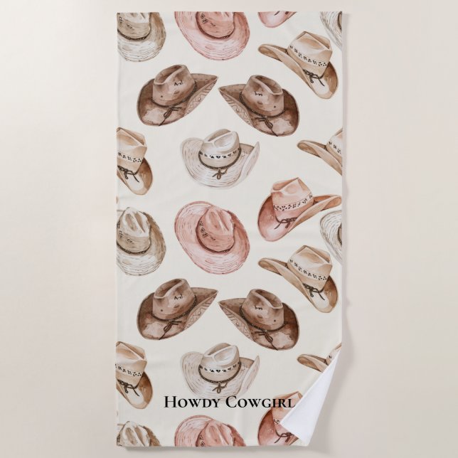 Pink Cream Cowgirl Hats Strandtuch (Vorderseite)