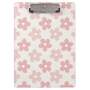Pink Cream Daisy Blume Retro Muster Klemmbrett