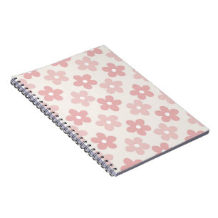 Pink Cream Daisy Blume Retro Muster Notizblock