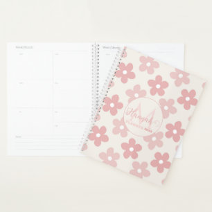 Pink Cream Daisy Blume Retro Muster Planer