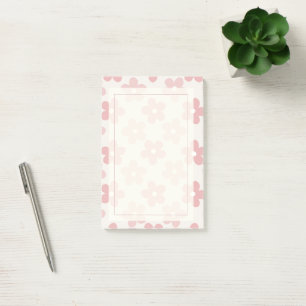 Pink Cream Daisy Blume Retro Muster Post-it Klebezettel