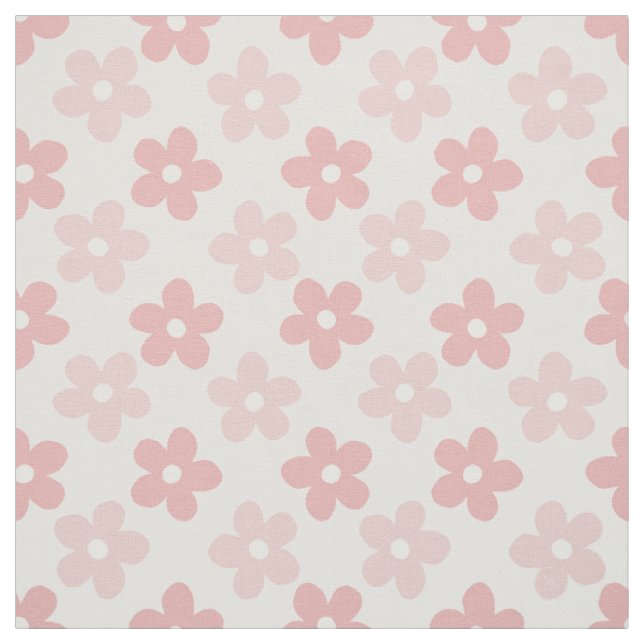 Pink Cream Daisy Blume Retro Muster Stoff (Muster)