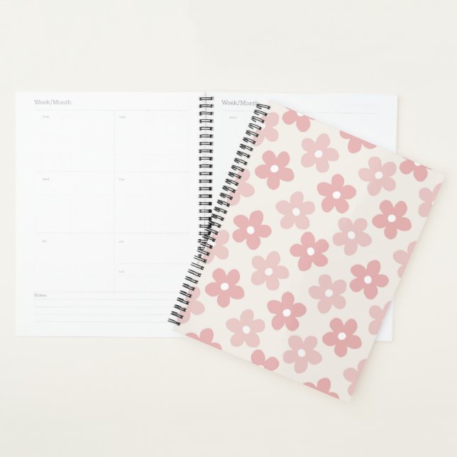 Pink Cream Daisy Flowers Retro Pattern (Devant avec enveloppe)