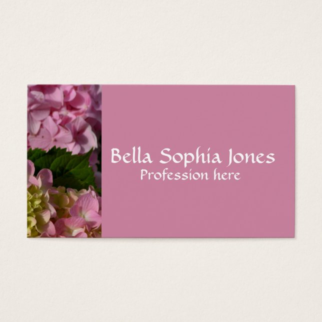 Pink Cream Hydrangeas gelb rosa grüne Blüte (Vorderseite)