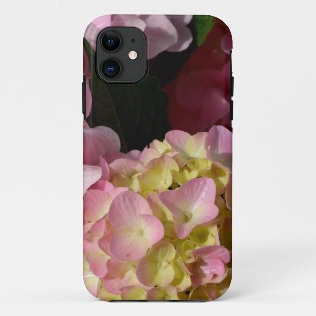 Pink Cream Hydrangeas gelb rosa grüne Blüte Case-Mate iPhone Hülle (Rückseite)