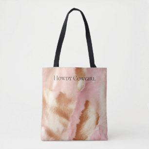 Pink Cream Tan Southwest Cowgirl Cowhide Tasche
