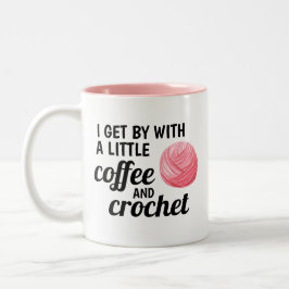 Pink Crochet und Kaffeegarne Zweifarbige Tasse