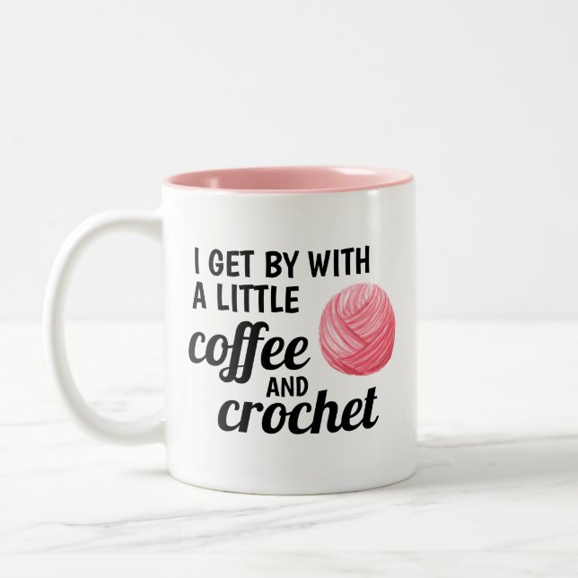 Pink Crochet und Kaffeegarne Zweifarbige Tasse (Links)