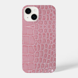 Pink Crocodile Leather Aesthetic iPhone 14 Hülle