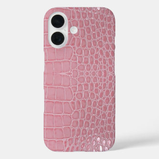 Pink Crocodile Leather Aesthetic iPhone 16 Hülle