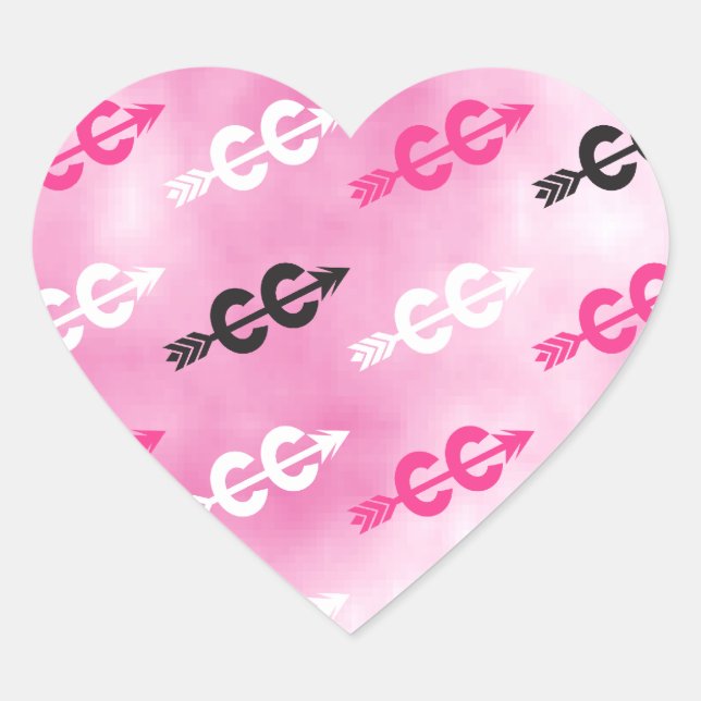 PINK Cross Country Running Arrow Symbole Sticker (Vorderseite)
