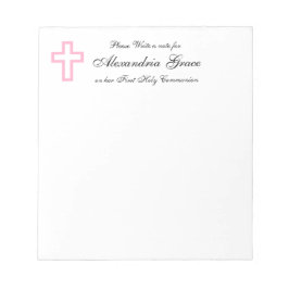 Pink Cross Personalisiert Notepad Notizblock