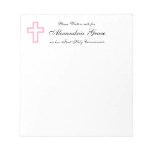 Pink Cross Personalisiert Notepad Notizblock