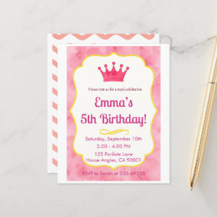 Pink Crown Birthday Einladung Zazzlemade Magie