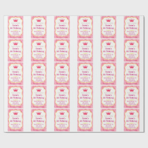 Pink Crown Birthday Einladung   Zazzlemade Magie Geschenkpapier
