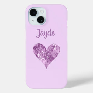 Pink Crystal Heart Personalisiert Handy Case