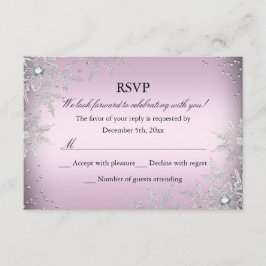 Pink Crystal Snowflake Weihnachts-Party UAWG RSVP Karte