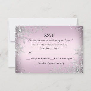 Pink Crystal Snowflake Weihnachts-Party UAWG RSVP Karte