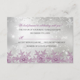Pink Crystal Snowflake Weihnachts-Party UAWG RSVP Karte