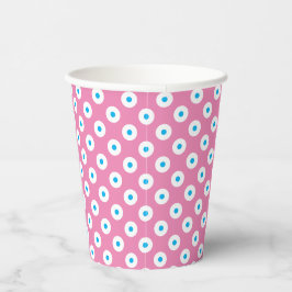 Pink Cup mit blauen und weißen Polka-Punkten Pappbecher