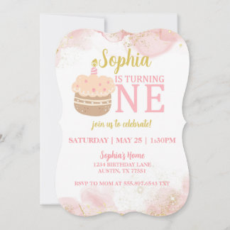 Pink Cupcake 1. Geburtstag Einladung