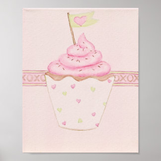 Pink Cupcake 8 x 10 Print Poster