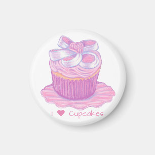 Pink Cupcake auf Plate Magnet