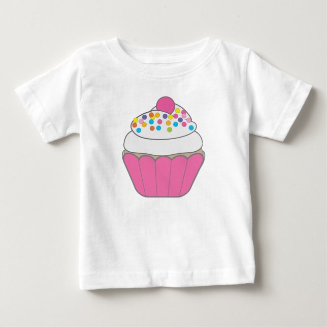 Pink Cupcake Baby T-shirt (Vorderseite)