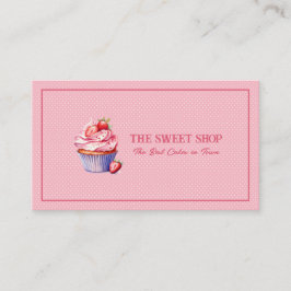 Pink Cupcake Bakery QR Code Business Card Visitenkarte
