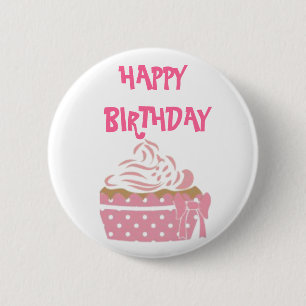 Pink Cupcake Birthday Abzeichen Button