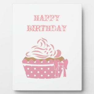 Pink Cupcake Birthday Fotoplatte
