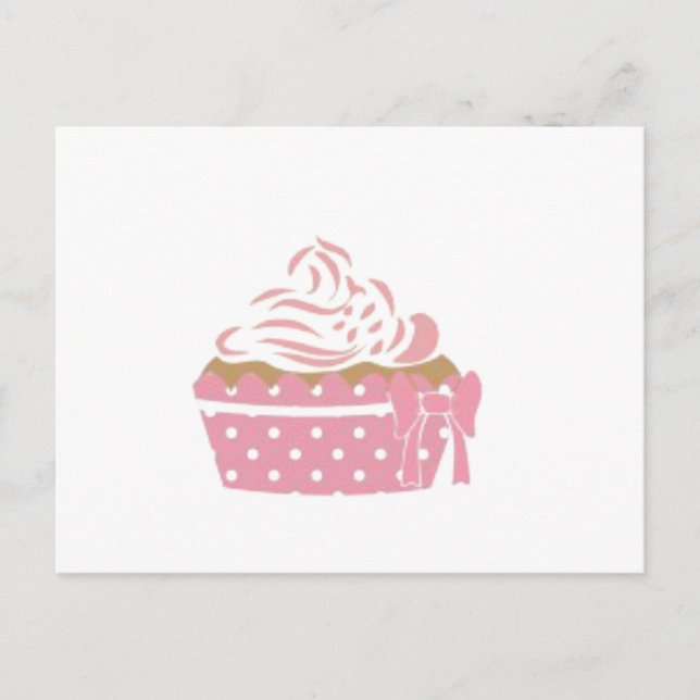 Pink Cupcake Birthday Postkarte (Vorderseite)