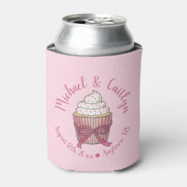 Pink Cupcake Bow Sprinkles Wedding Brautparty Dosenkühler