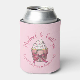 Pink Cupcake Bow Sprinkles Wedding Brautparty Dosenkühler