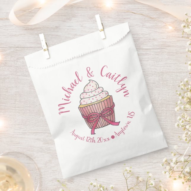 Pink Cupcake Brautparty Hochzeit Verlobung Geschenktütchen (Ausgeschnitten)