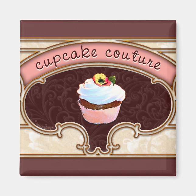 Pink Cupcake Couture Signieren Logo-Banner Magnet (Vorne)