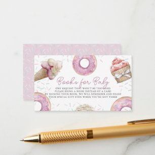 Pink Cupcake & Donut Babydusche Buchungsanfrage Begleitkarte
